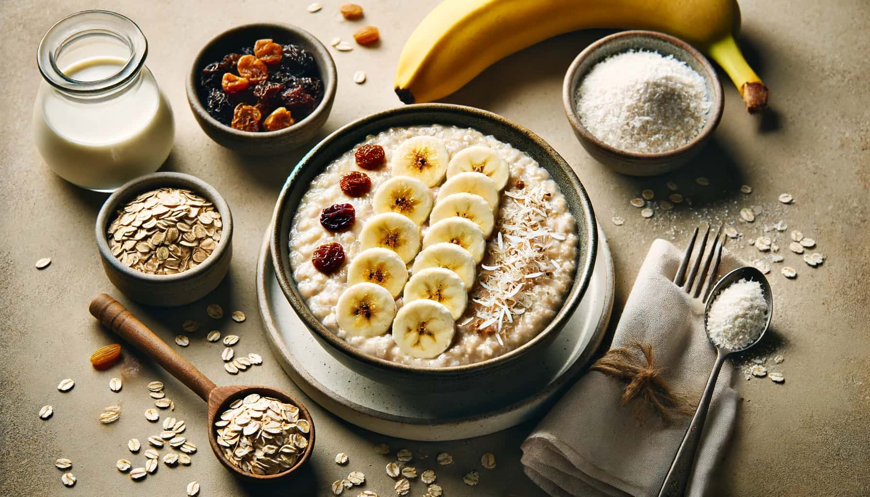 Porridge de Avena con Plátano y Coco