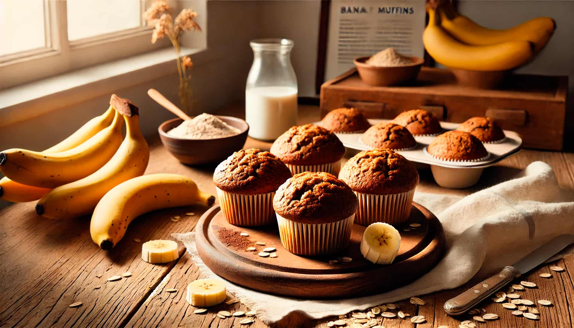 Muffins de Plátano y Avena